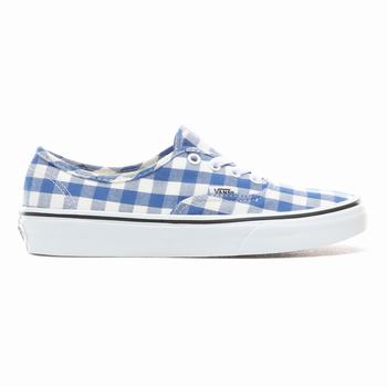 Vans Gingham Authentic - Naisten Tennarit - Sininen/Valkoinen